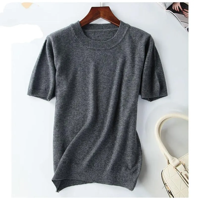 Camisolas Novo chegada de verão Cashmere Wool suéter Spring Autumn Women Women Solid Manuve Oneck Pullovers suéters de malha de malha