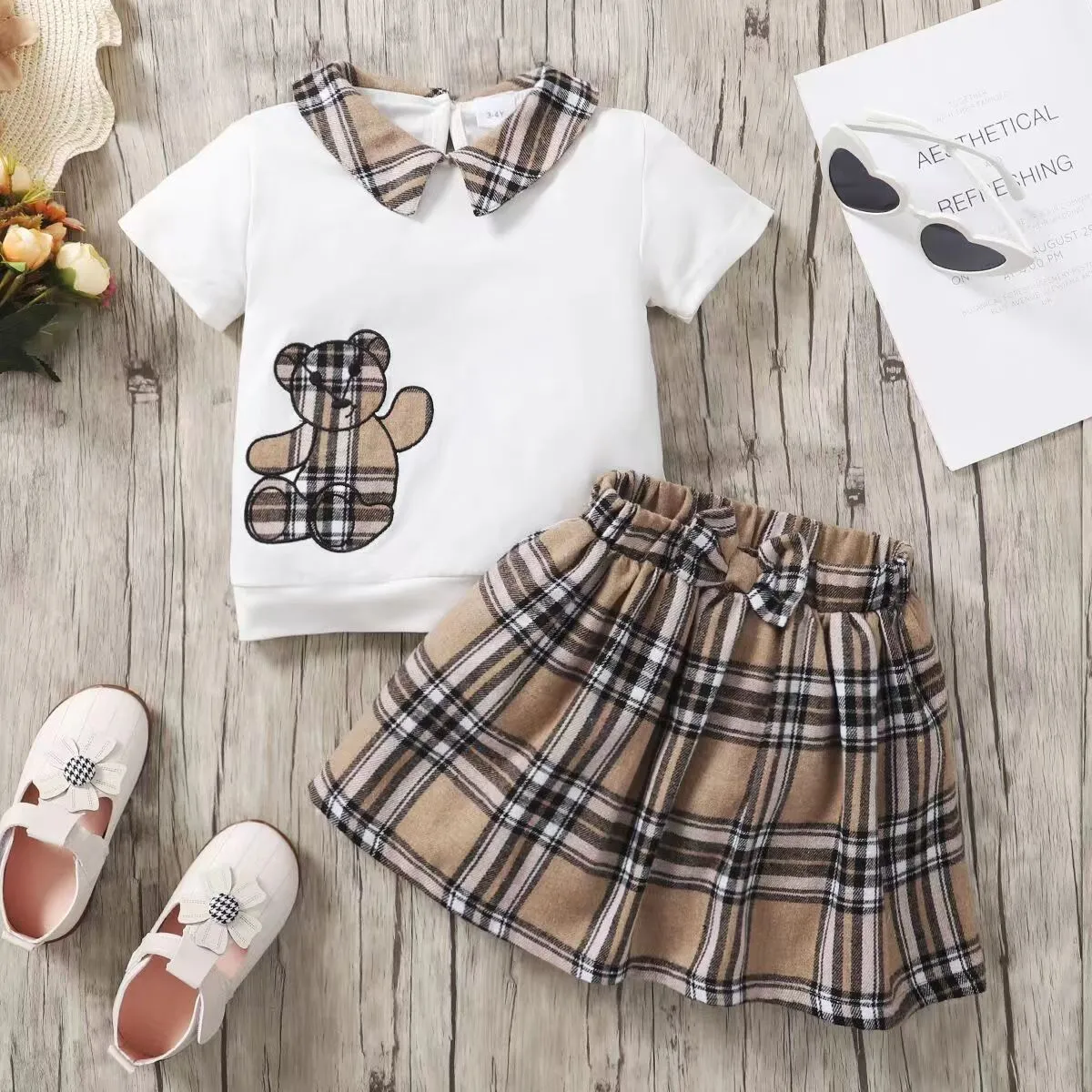 Vestido de niña de diseñador, conjunto de ropa de moda para niños, venta al por mayor, vestidos de boda de verano para niñas pequeñas, conjuntos de ropa