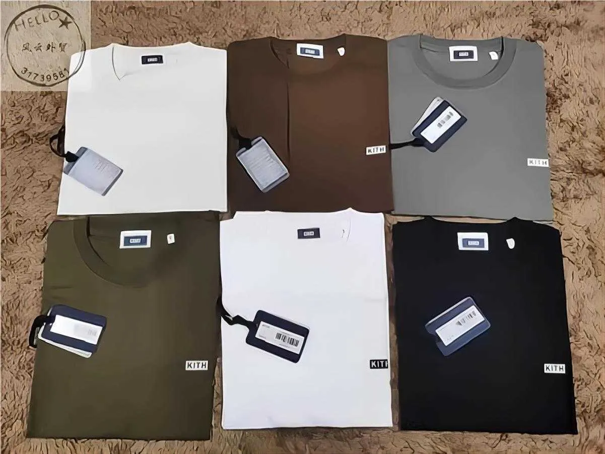 Six Colors Small KITH Tee 2022ss Hombres Mujeres Summer Dye KITH T Shirt Tops de alta calidad Box Fit manga corta hb