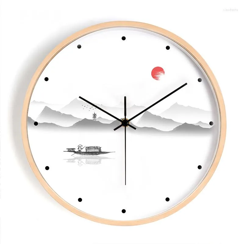 Zegary ścienne z litym drewnem nordyckim zegar nowoczesny design zegarki salonu Dekorca domu kreatywny dom wiejski Sygm