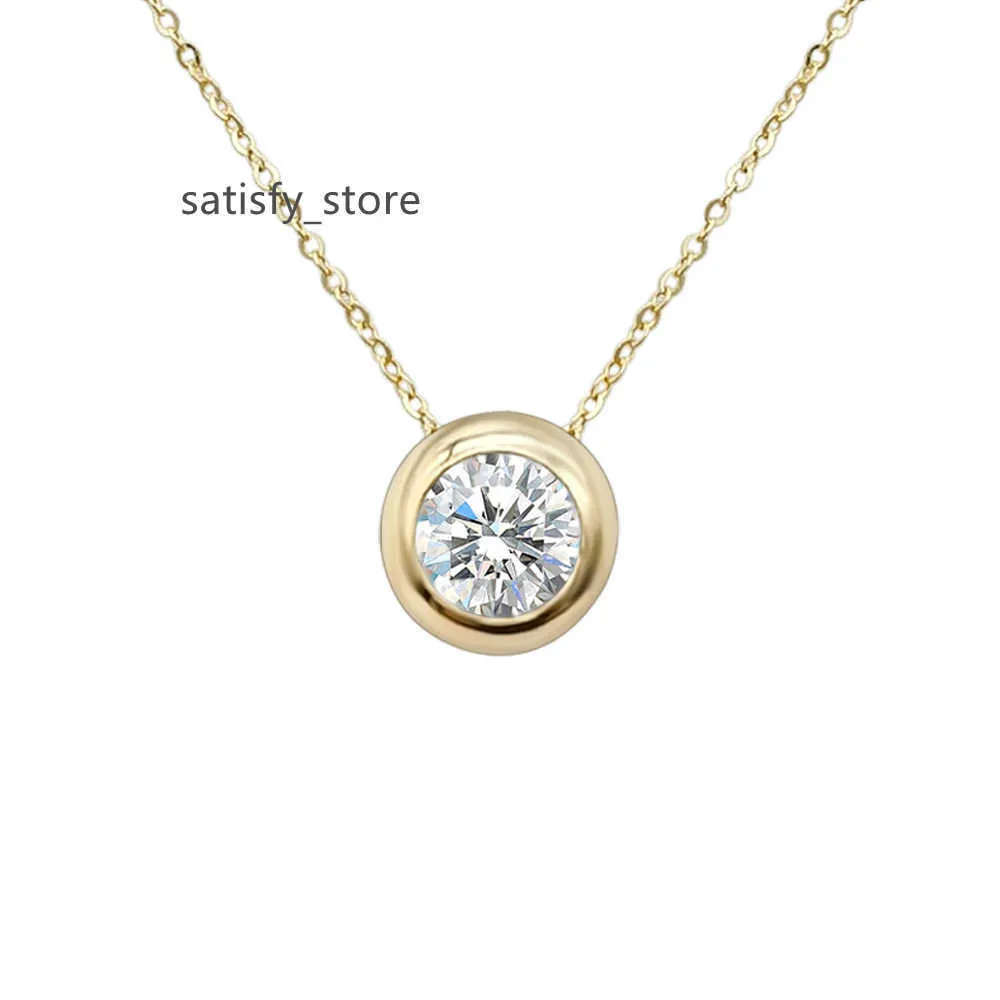 Pendante di moda 14kt Collana di gioielli in oro solido Donne Gioielli 1CT Moissanite 9K 14K 18K CATURA GOLD GOLD LINK CACCOLA all'ingrosso