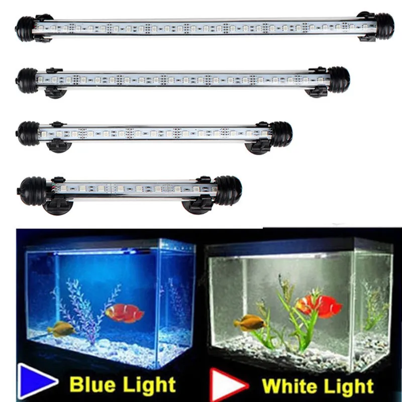 Akvarier Belysning Vattentät LED -akvariumlampor Fish Tank Light Bar Blue/White 19/29/39/49cm Submersible Underwater Clip Lamp Aquatic Decor EU 230617