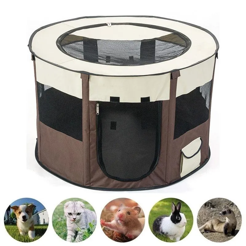 Kafes Taşınabilir Katlanır Pet Çadır Teslim Odası Köpek Evi Octagon Kedi Kafesi Çadır Playpen Köpek Köpek Köpek Kennel Açık Çit