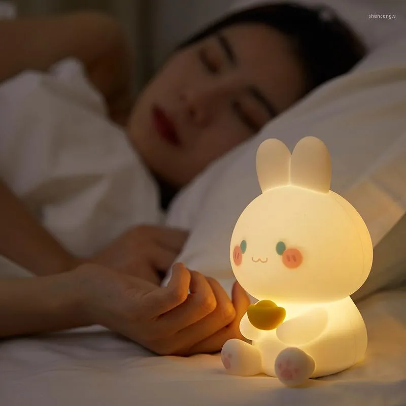 Luci notturne LED Light Bedside Sleeping Silicone Decompression Shooting Lighting Lampada per la protezione degli occhi per l'allattamento al seno