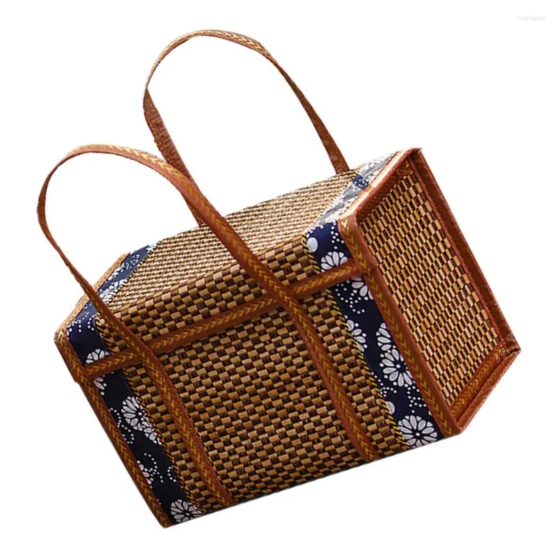 Dinnerware Sets Fruit Basket Po Prop Storage Picnic Container Decorative Outdoor Bamboo Woven Gift Handmade Totess Kids