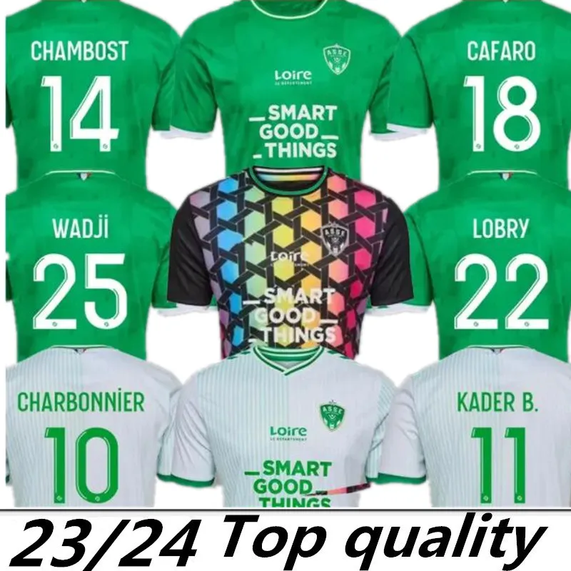 2023 2024 Maillot de Saints-Etienne Soccer Jerseys Man Kit Youssouf 23 24 St Etienne Khazri Boudebouz Aholou Asseフットボールシャツ