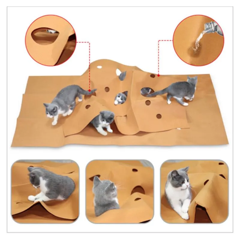 Mats 2layer kedi aktivitesi Mat eğlenceli interaktif oyun çizik eğitimi oyuncaklar kahverengi ısırık pedine dirençli kedicik oyuncaklar aksesuarları