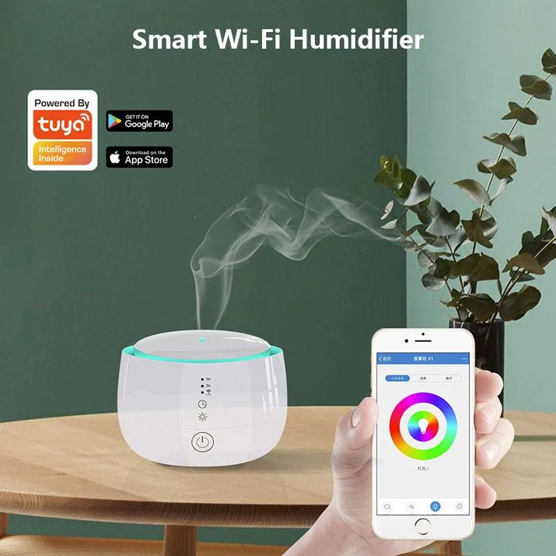 Humidificateurs Smart Tuya Humidificateur Wireless Intelligent Smart WiFi Humidificateur Compatible avec Alexa Google Home via Tuya App Vocal Control