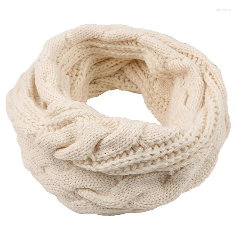 Scarves 2023 Fashion Winter Knitted Scarf Women Warm Infinity Chunky Colorful Soft Circle Ring Loop Foulard Femme