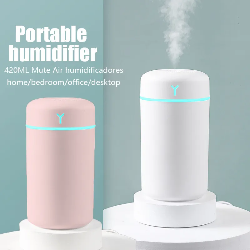 Diffuseurs d'huiles essentielles Humidificateur d'air portable Aroma Oil humidificadores Home Car Cool Mist Pulvérisateur Parfum Purificateur parfum Diffuseur 420ML 230617