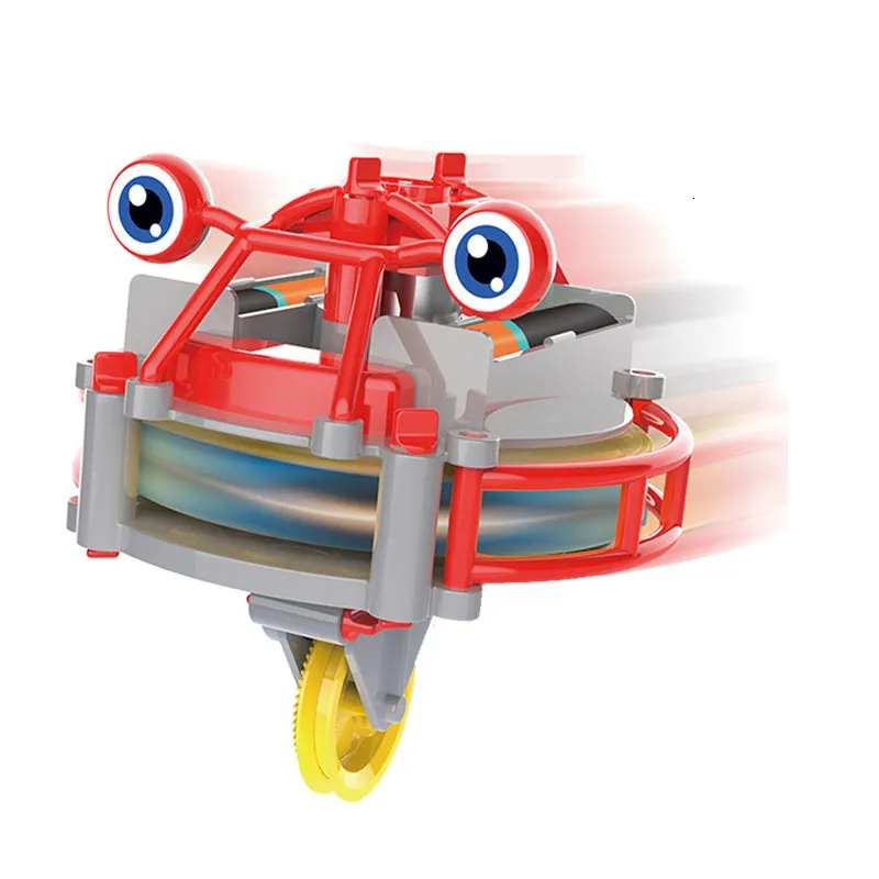 Novel Games Fantastisk tråd Walking Unicycle Self Balance Car for Kid Boy Age 4-12 utbytbar Gyro Tumbler DIY Assembly Spinner Robot Gift Toy 230617