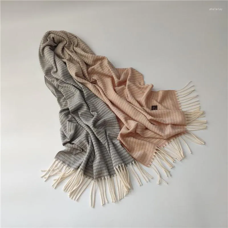 Scarves Women Autumn Winter Cashmere Pashmina Lady Warm Thick Blanket Soft Shawls Travel All-match Double-sided Wraps Scarf