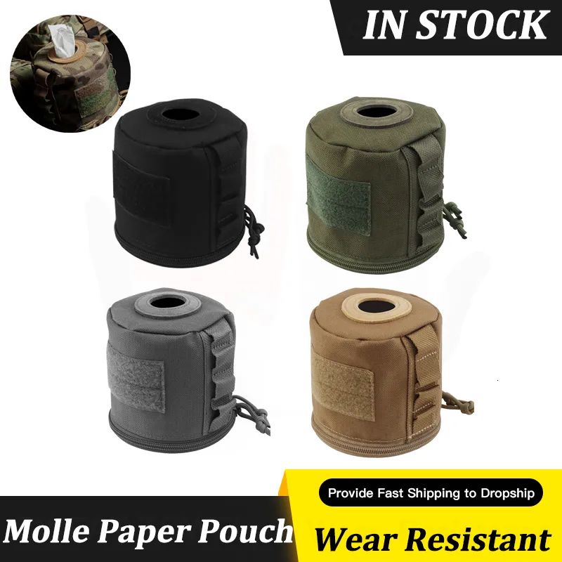 Handverktyg Molle Roll Paper Storage Bag Tactical Military Tissue Case Toalett Rollpappers lagringshållare Portable Tissue Cover Organizer 230617