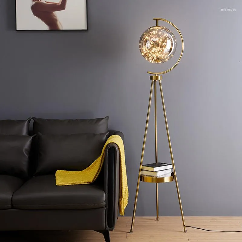 Vloerlampen Goud Statief Licht Kinderlamp Slaapkamer Lichten Modern Design Hout