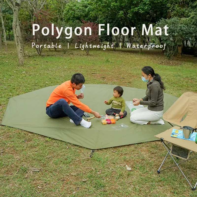 Camp Furniture 41x41m Large Camping Mat Hexagon Octagon Waterproof Ground Sheet Footprint Picnic Big Tarp Awning Shade Beach Travel 230617