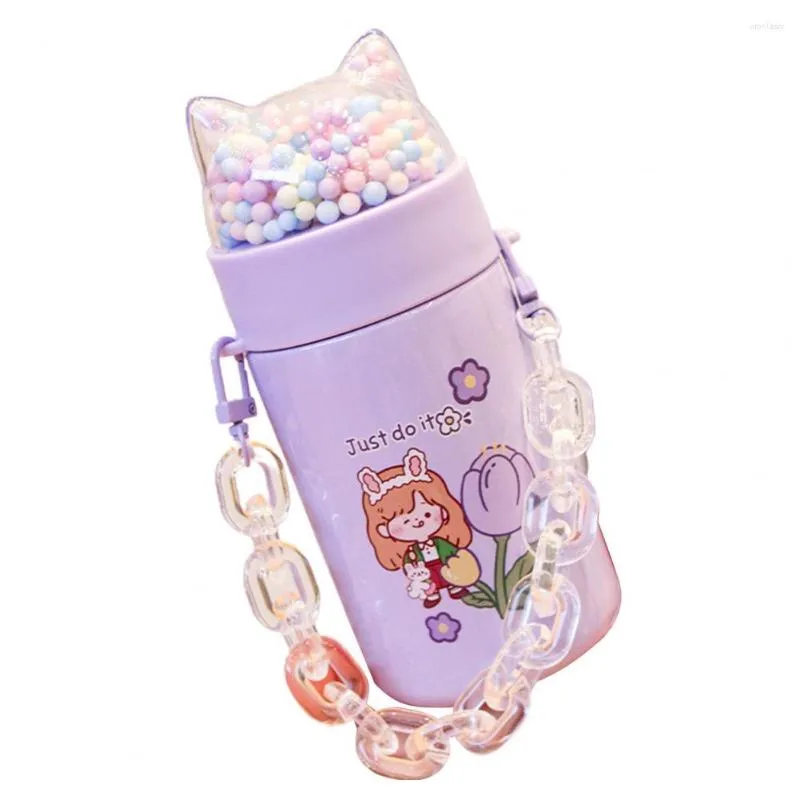 Water Bottles 280ml Bottle Cartoon Design Fall Resistant Stainless Steel Kids Insulated Children Feeding Kettle