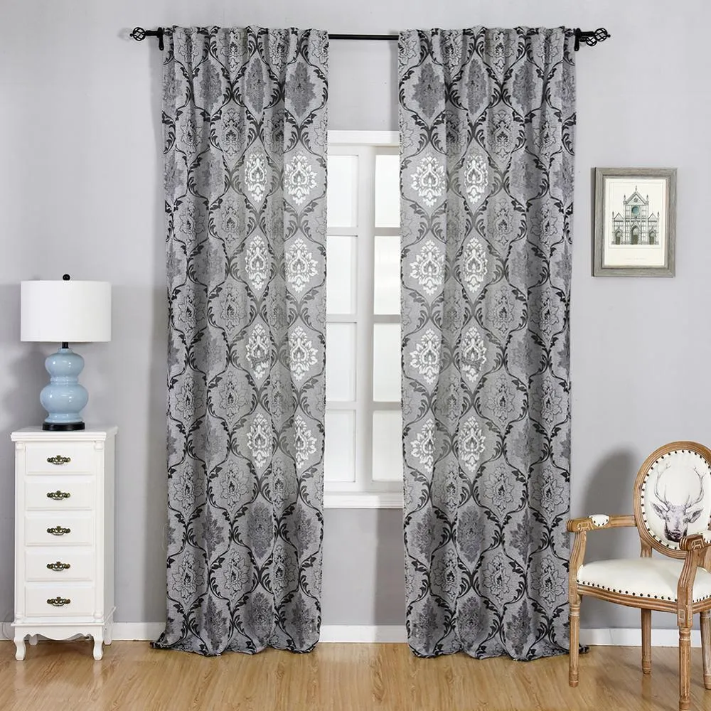 Gordijnen Napearl Raampaneel Screening Bloemen Jacquard Semi-shading Gordijnen Gratis Verzending Bruin voor Slaapkamer Natuurlijke Kant en klare Stoffen