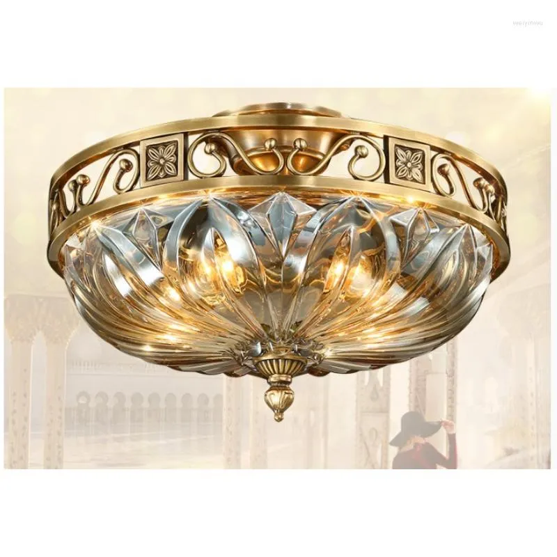 Taklampor LED Konstkronkrona Pendant Lamp Light Modern European D42cm H29cm Decra Bronze Crystal Style Design Copper Luster