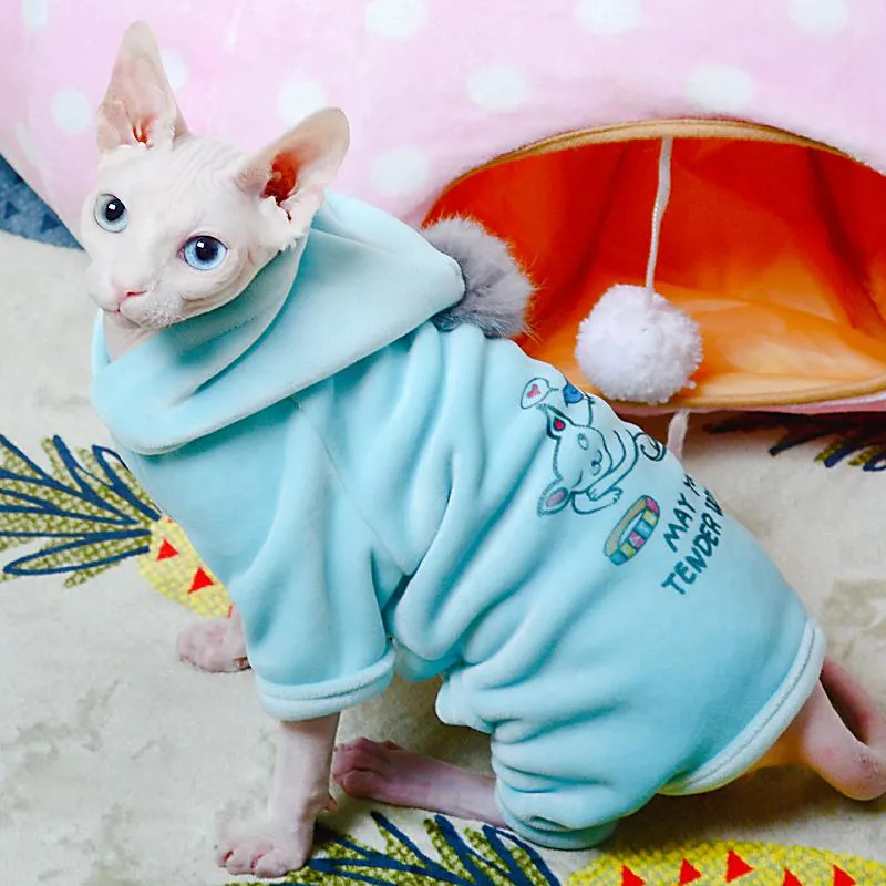 Kleidung haarlose Katzenkleidung Sphinx Winter Hundehodies für kleine mittelhethts kartoon kätzchen Kostüme Chihuahua Kleidungsjacke Herbst