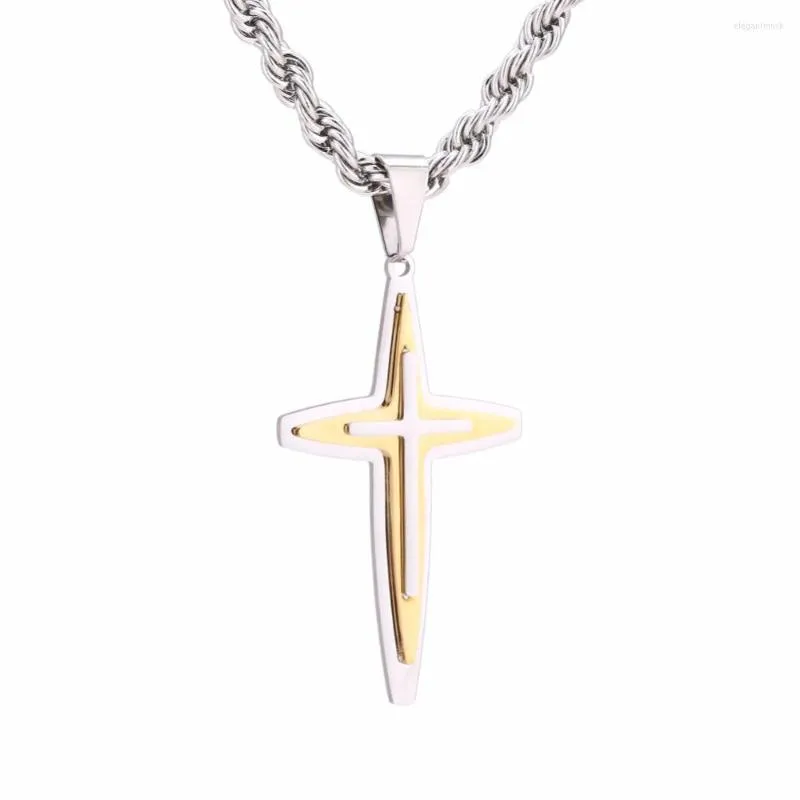 Pendentif Colliers 2023 Mode Bijoux Chaîne En Acier Inoxydable Croix Collier Collier Sautoir Long Ras Du Cou Pour Femmes Hommes