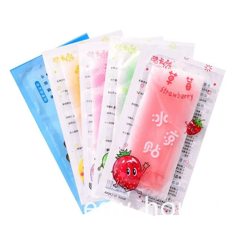 Other Festive Party Supplies Summer Fruity Ice Gel Cold Paste Cooling Sheets Physical Heat Sticker Fever Reduction Stickers Drop D Dhfgu