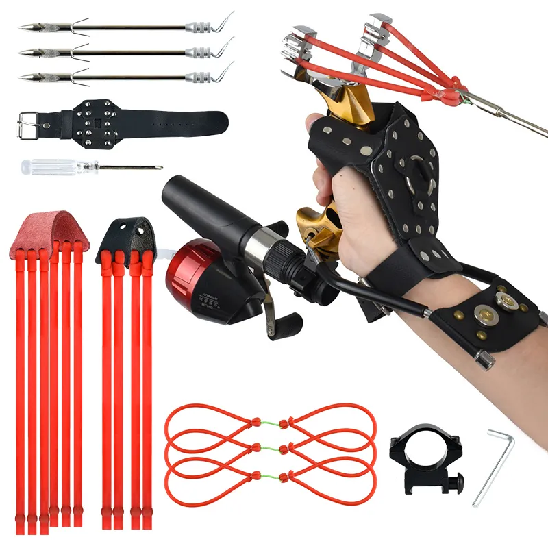 High Velocity Folding Wrist Slingshot - Powerful Hunting Catapult With Ammo