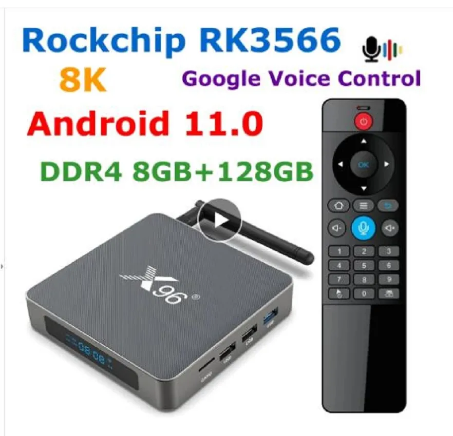 X96 X6 Android 11.0 TV Box 8GB 64GB 8G128G RK3566 Quad Core Smart Media Player 2.4G 5G vs H96 MAX 3566