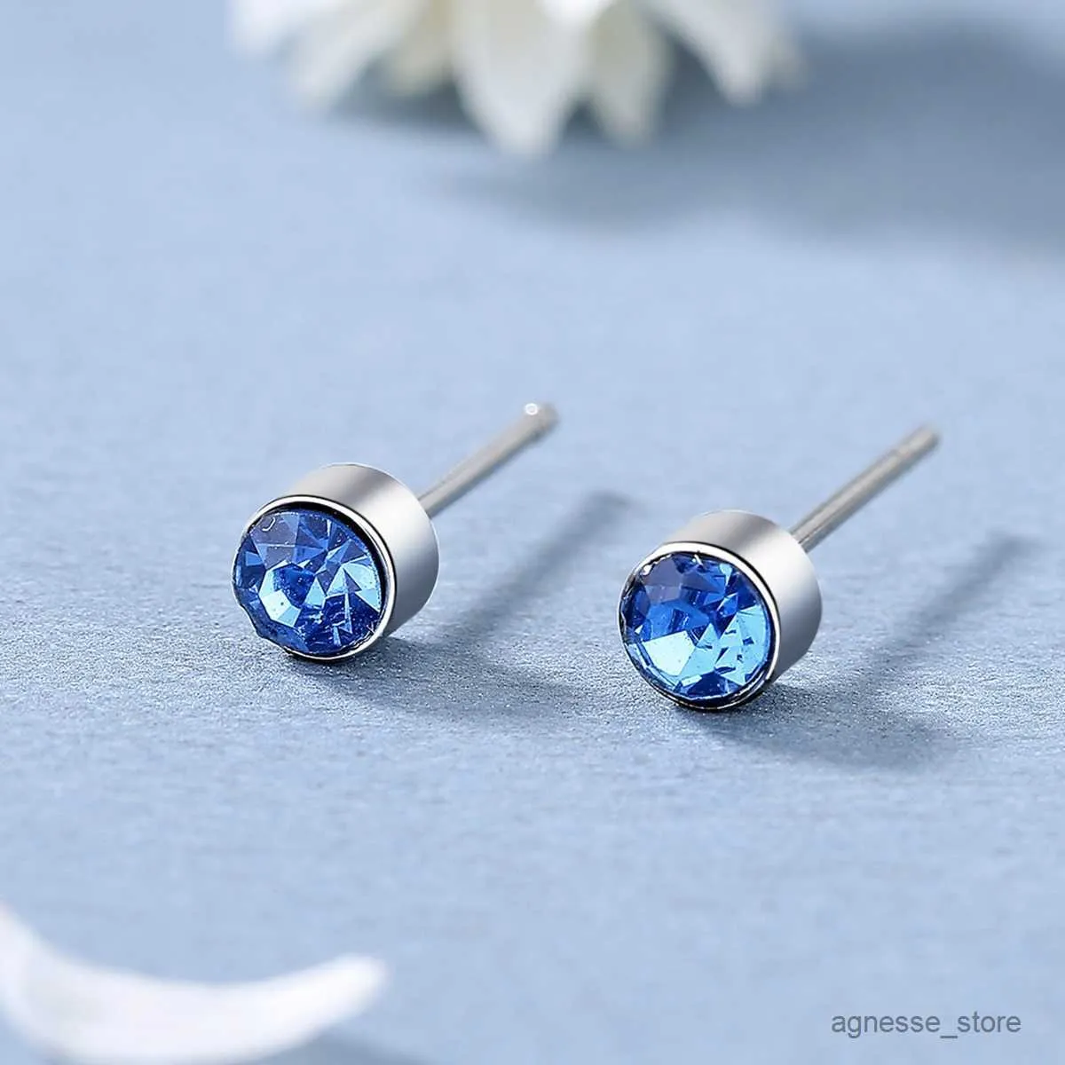 Stud new fashion stud earrings for women colorful blue green red stone ear rings jewelry R230619