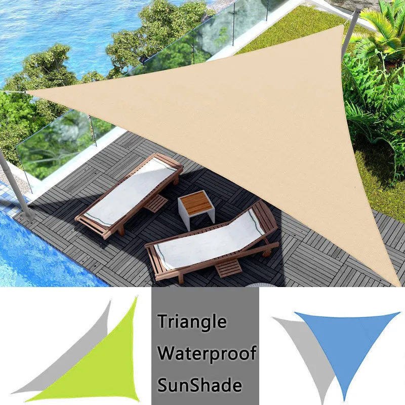 Camp Furniture 420D Waterproof Polyester Triangle Shade Sail Garden Terrace Canopy Swimming Pool Sun Shades Canvas Camping Awning 230617