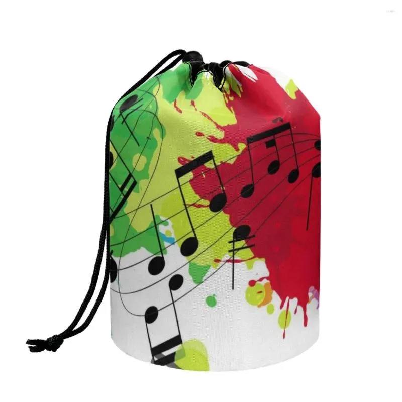 Косметические сумки колоранимальная разноцветная музыкальная нота печать.