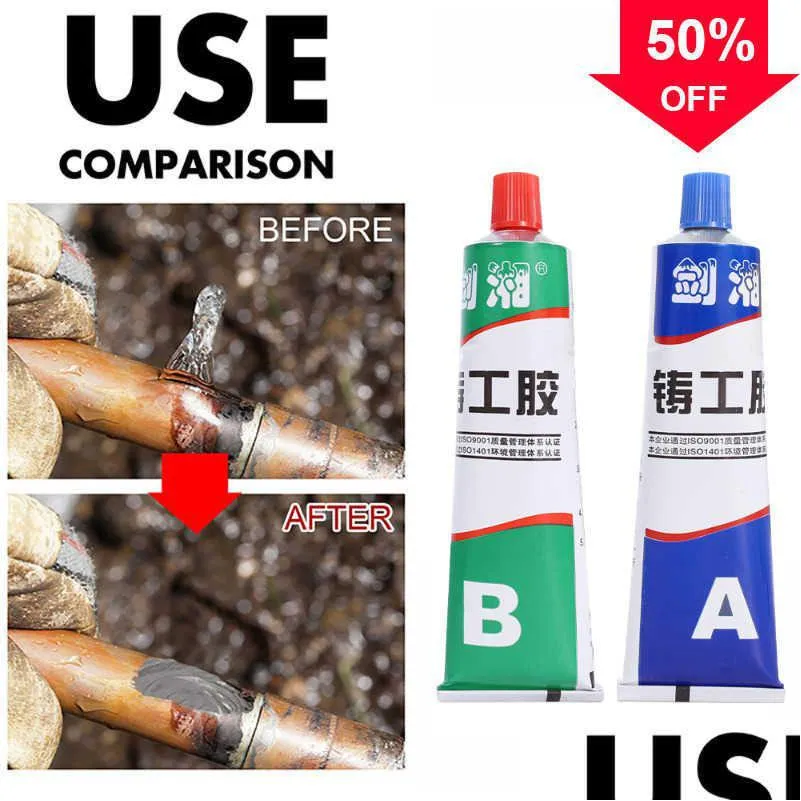 Other Interior Accessories 65/20G Ab Metal Repair Glue Tools Heat Resistance High Strength Cast Iron Bonding Cold Weld Adhesive Agen Dhn4J