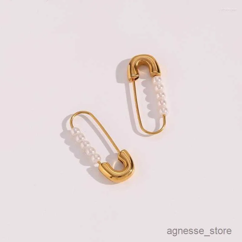 Stud Stud Belle Official Store Jewelry Dainty Safety Pin Earring For Girl 18k Gold Fashion EarringStud Farl R230619