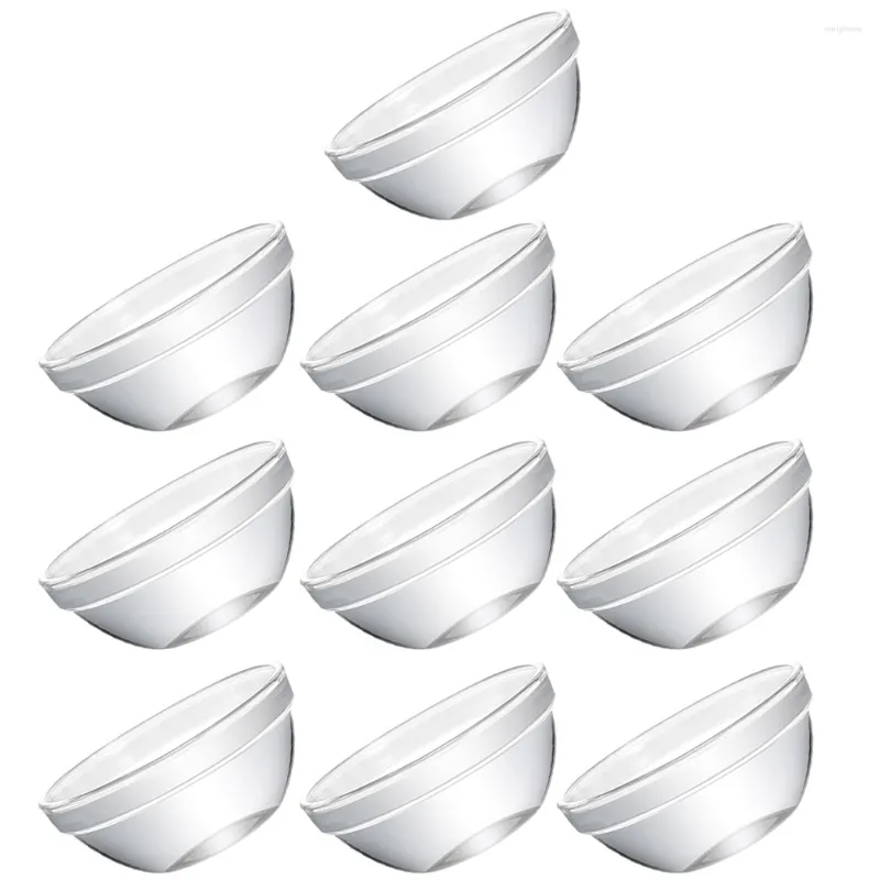 Dinarty Sets 10 pc's mengkommen glas Bozai cake mal Kleine heldere gelei 6.1x6.1 cm Dompelstapelbare transparant dessertserving