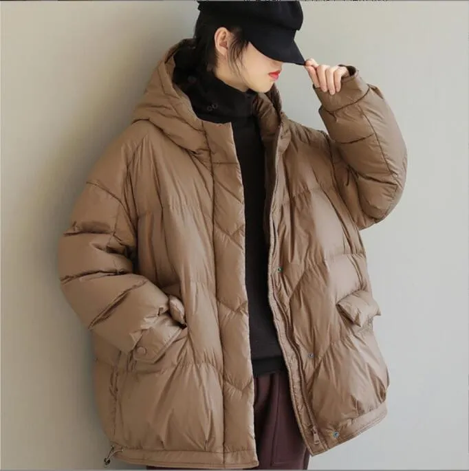 Lightweight Down jacket women's new loose casual short coat in autumn and winter 2023