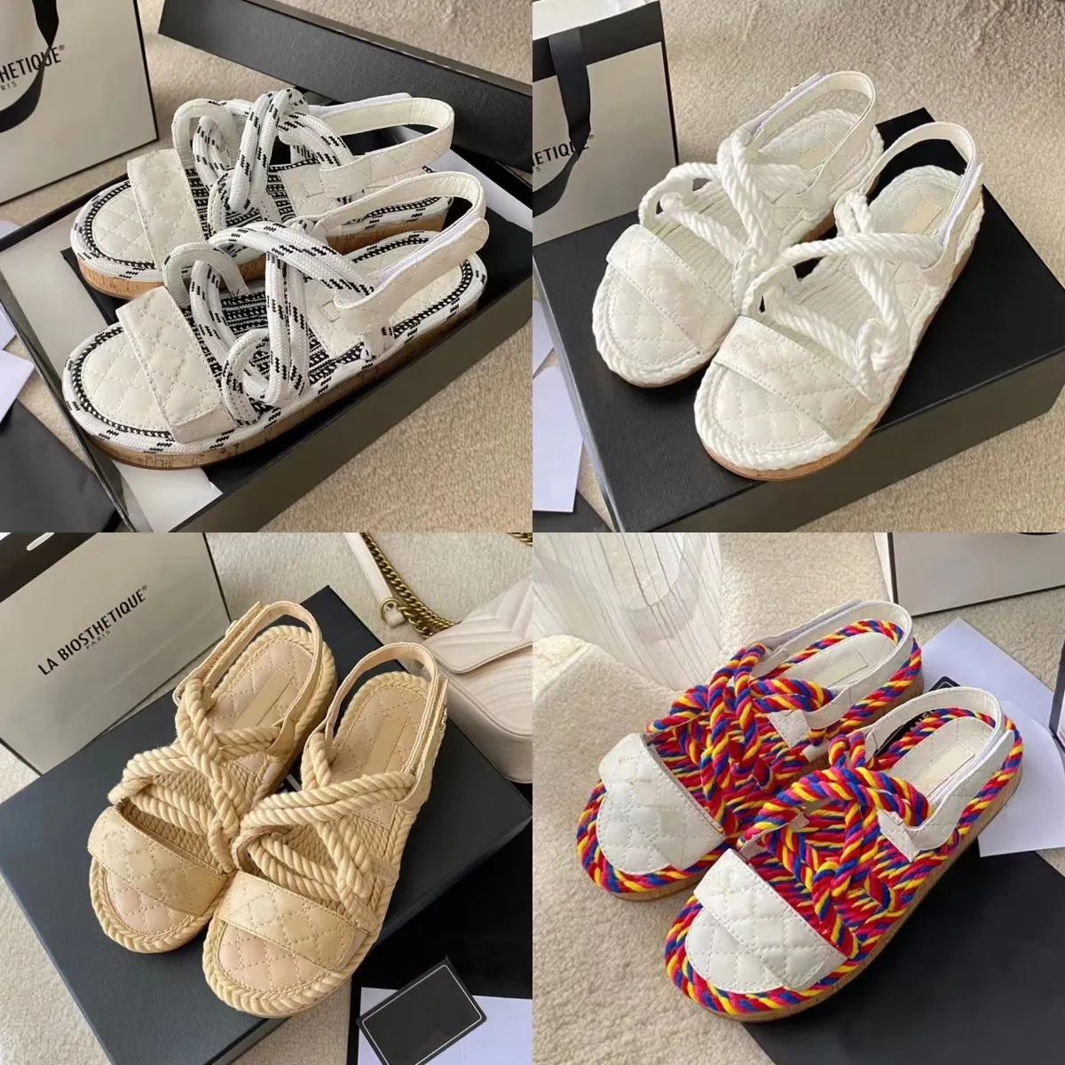 Damen-Sandalen, Designer-Hausschuhe, Strohschuh, Damen-Plattform-Slides, Metall-Buchstaben-Sandale, Lammfell-TPU-Slipper, Sommer-Strand-Slipper, flache Pantoletten, modisch im Freien