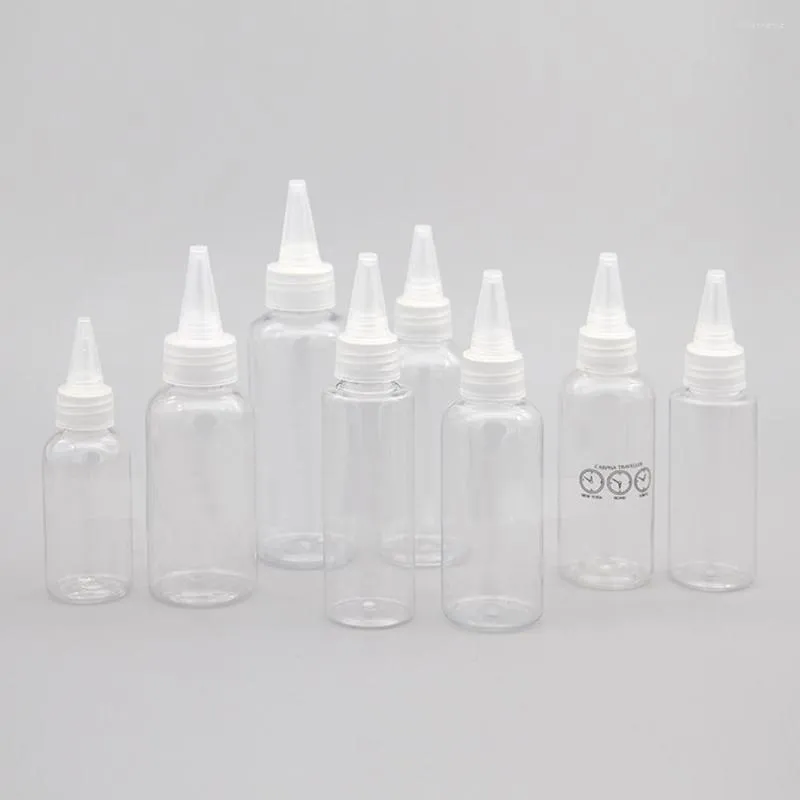 Bouteilles de stockage 5pcs 40ml 50ml 60ml 70ml 75ml 80ml 120ml Flacon de colle en plastique vide Squeeze Pipette à huile liquide avec couvercles à visser