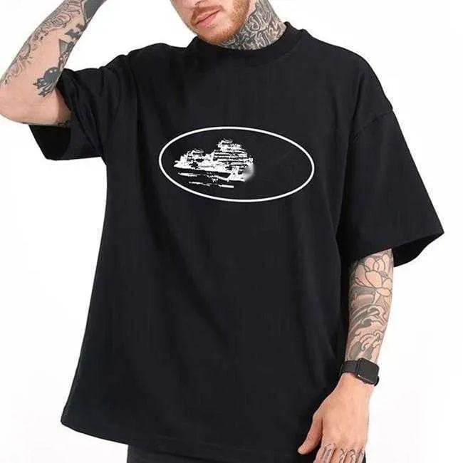 Herrar designer t shirt mens sommar runda hals kvinnor kort alcatraz ärm bokstav tryck bomullsskjortor toppar corteizs väst high street kläder oes