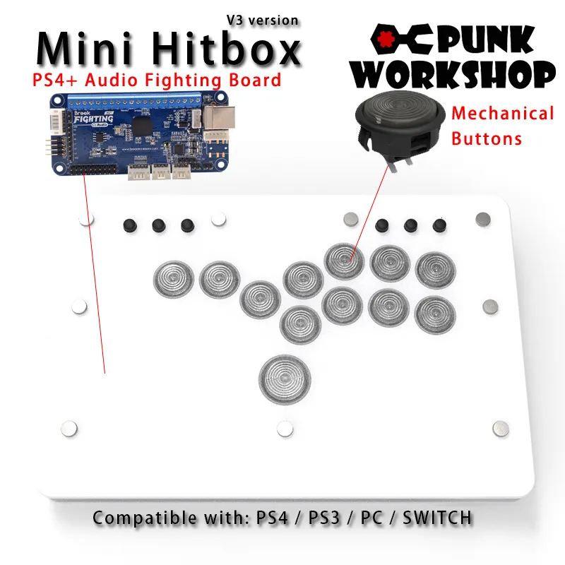 Punk Workshop Mini HitBox V3 SOCD Fighting Stick Controller