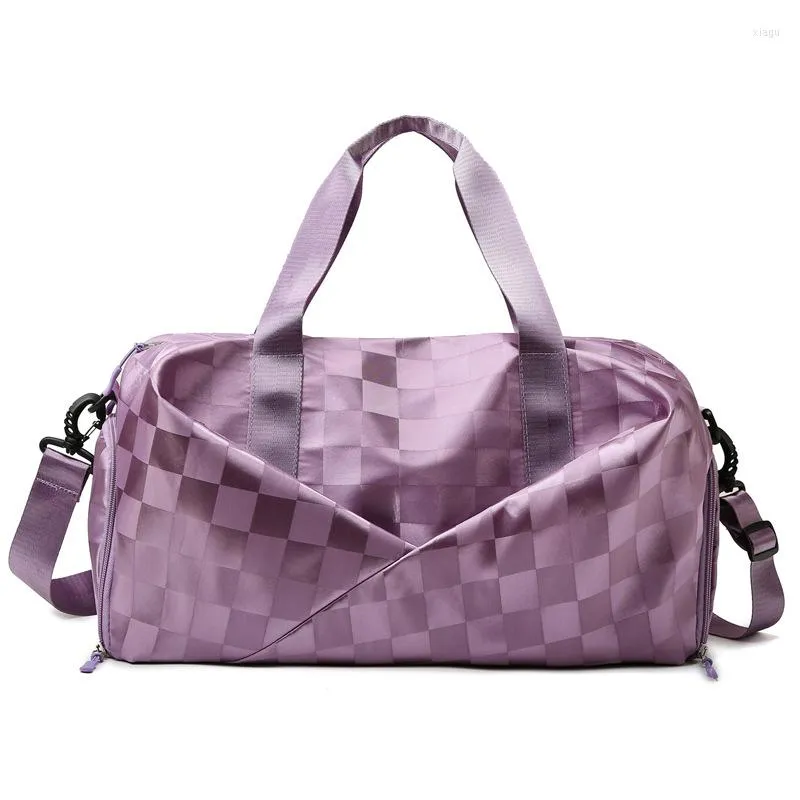 Mochilas femininas bolsa de viagem moda xadrez esportes fitness feminino ombro à prova d' água multifuncional crossbody bolsas casuais