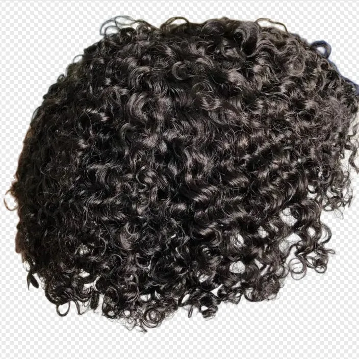 Peruca de cabelo humano virgem brasileiro 10 mm Bouncy Wave peruca masculina 8x10 para homens negros