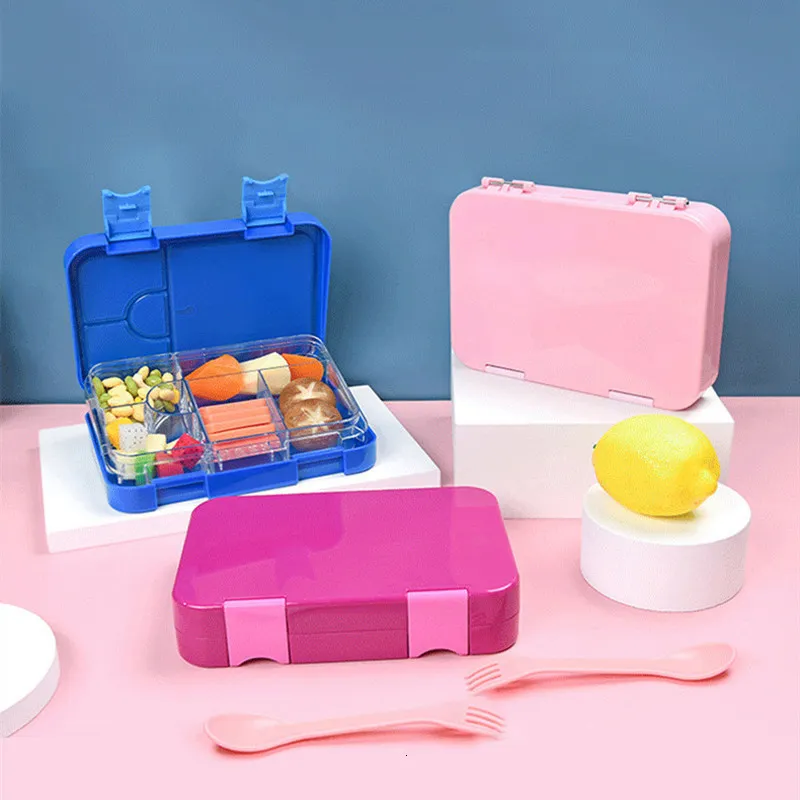 Bento Boxes Food Grade Tritan Double Button Lunch Box per bambini Nordic Modern Minimalista Fresh Keeping Bento Box Student 230617