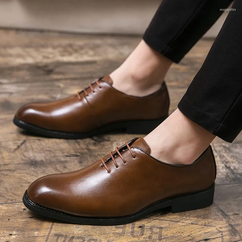Dress Shoes Fashion Luxury Designer Black Brown Leather Oxford For Men Formal Wedding Prom Homecoming Sapatos Tenis Masculino