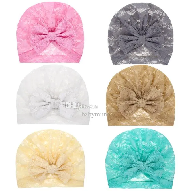 Lovely Baby Photography Photo Props hats lace embroidery Bowknot Caps Hat Christmas children Head wraps Turban cute baby Accessories