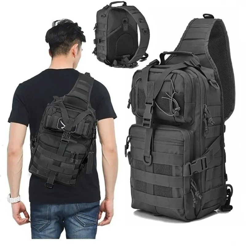 Sacs de plein air Camouflage Tactique Assault Pack Sling Sac À Dos Armée Molle EDC Sac À Dos Sac pour Randonnée Camping Chasse Voyager 230617