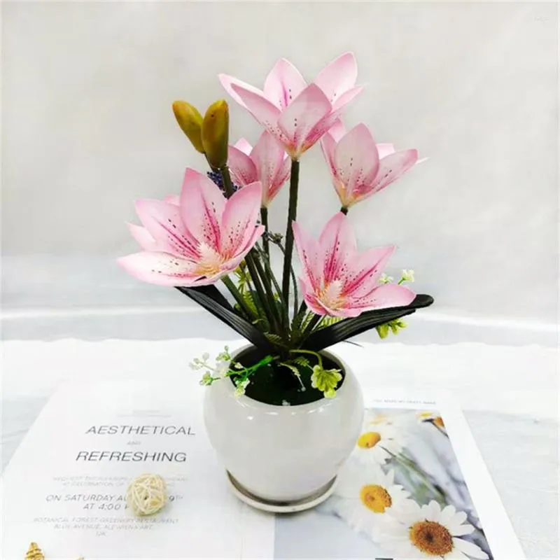 Dekorativa blommor 8 huvuden Artificial Flower Fake Calla Lily Bouquet Home Decoration Party Office Wedding Teble Accessories