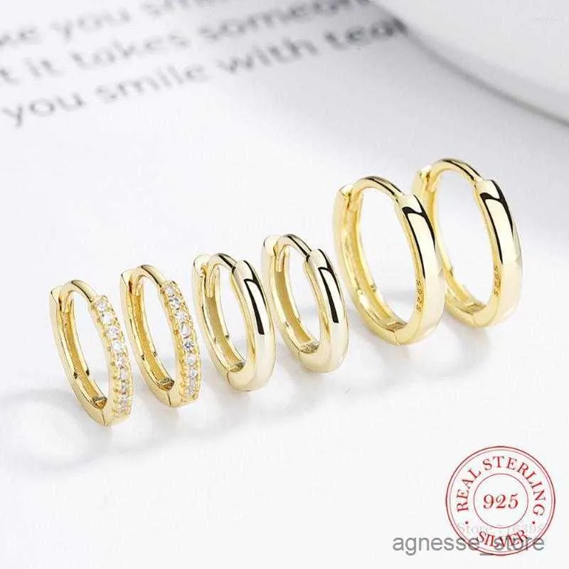 Stud Hoop Earrings Cute Sterling Silver Round Circles Small Loop For Women Jewelry Kids Baby Children Girls R230619