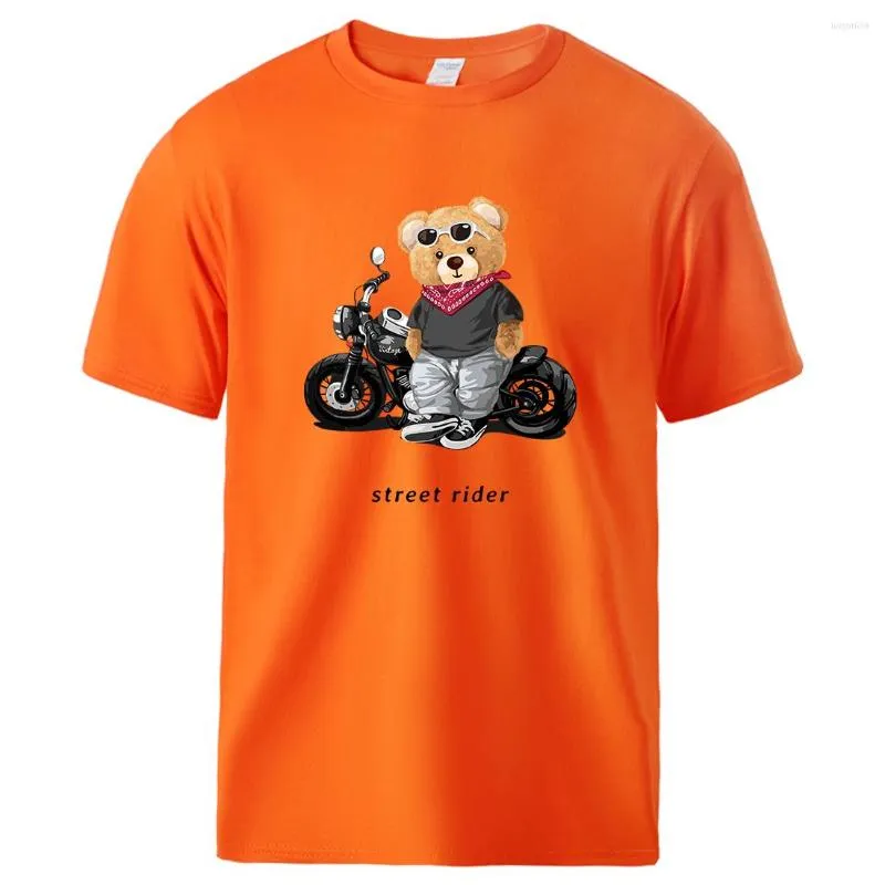 メンズTシャツモーターサイクル愛好家ストリートライダー印刷半袖マンコットンレトロTシャツカジュアルファッショントップソフト通気性シャツ