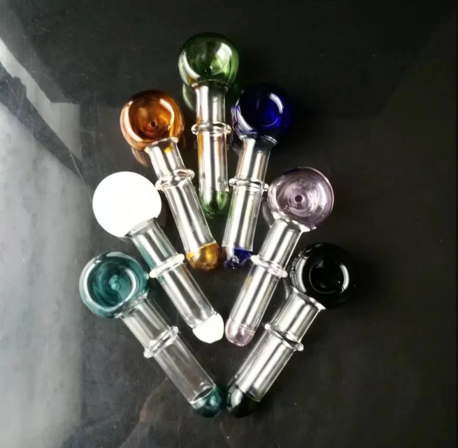 Glass Smoking Pipes Manufacture Hand-blown bongs Colorful New Concave Head Cigarette Pot