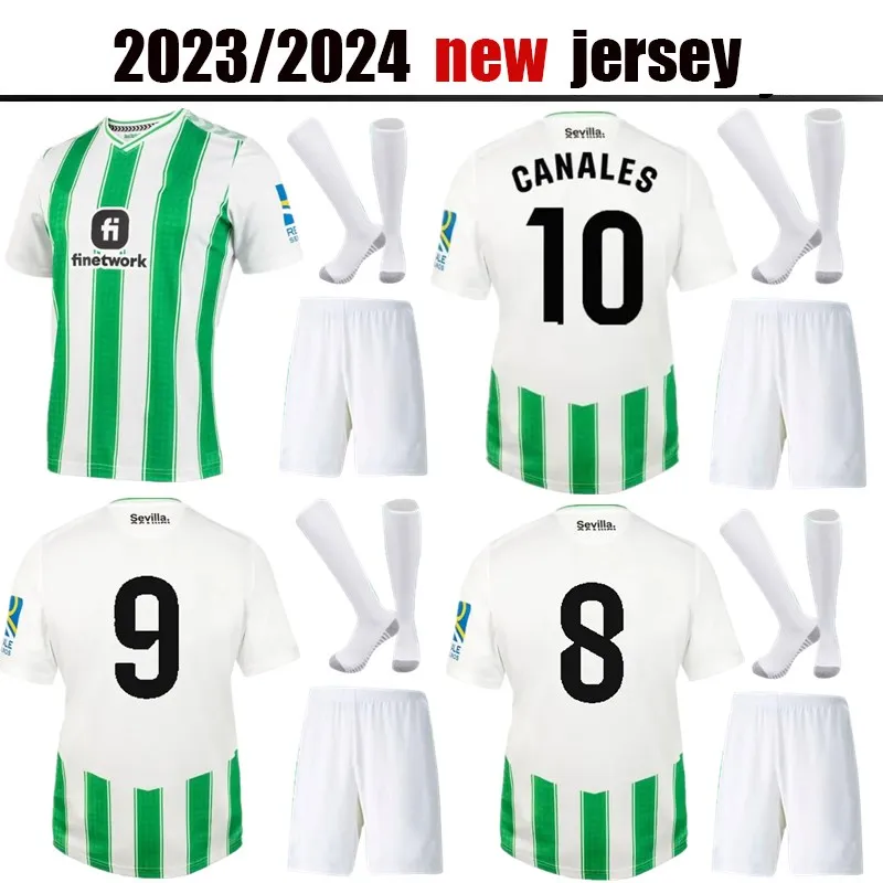 2023 2024 Футбольные майки Real Betis JUANMI B.IGLESIAS детские носки 23 24 JOAQIN CANALES FEKIR Футболка ALEX MORENO WILLIAN J. Мужская футболка для мальчика