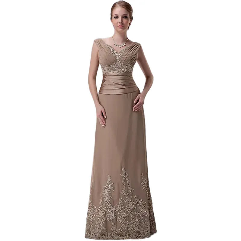 Elegant Brown Mother of The Bride Dresses Tea Length Lace Applique Evening  Gowns | eBay